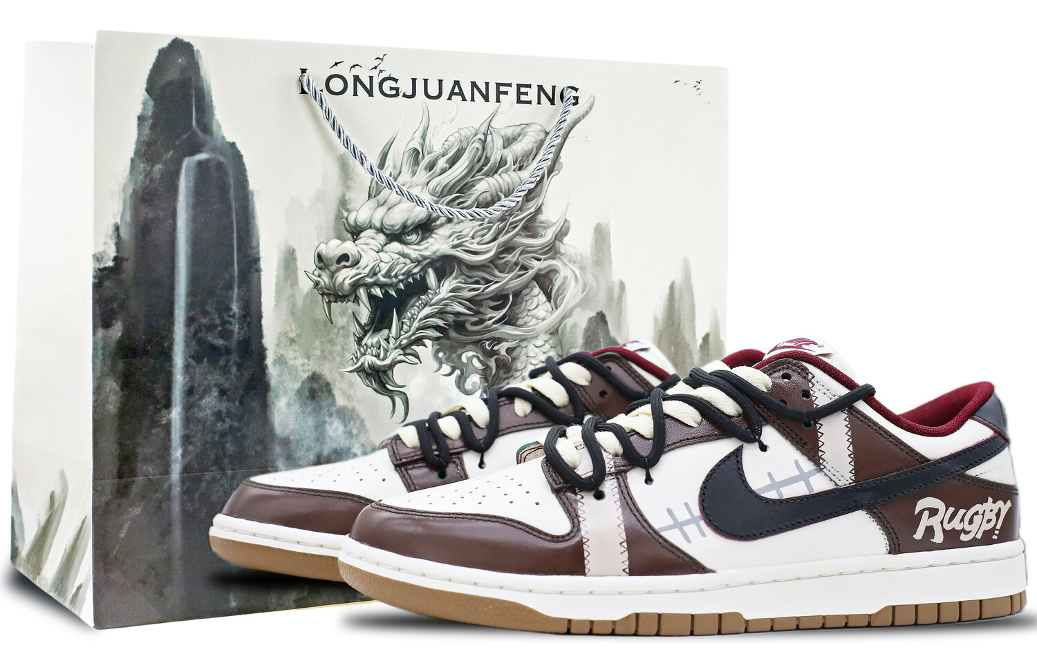 

Кроссовки Nike Dunk Skateboarding Shoes Men Low-top White, коричневый