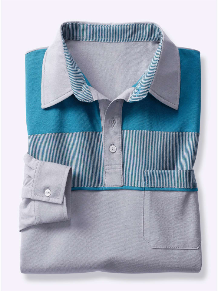 

Рубашка-поло с длинными рукавами в топазово-сером цвете WITT WEIDEN