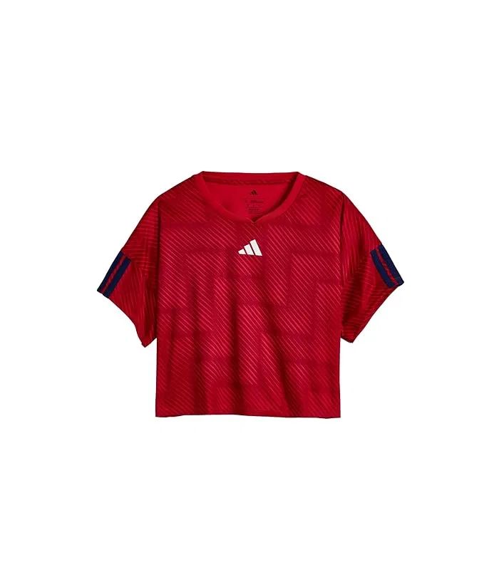 Футболка с принтом Aop World Soccer Top Adidas Kids, Pure Ruby