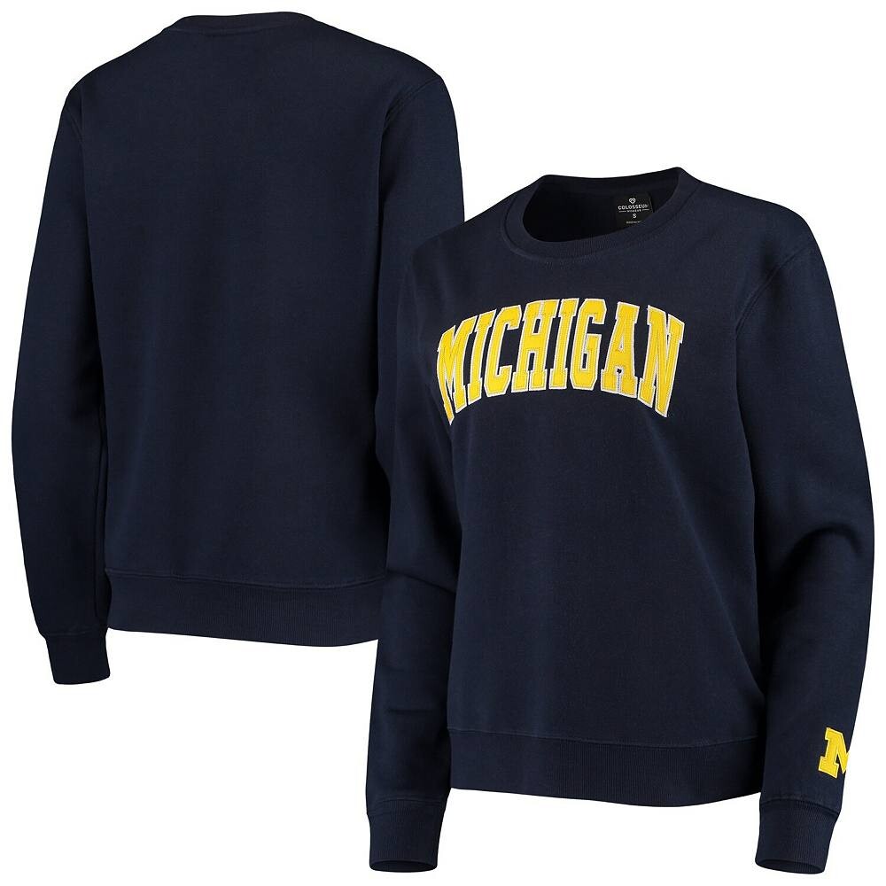 

Женский пуловер-свитшот Colosseum Navy Michigan Wolverines Campanile, цвет Mic Navy