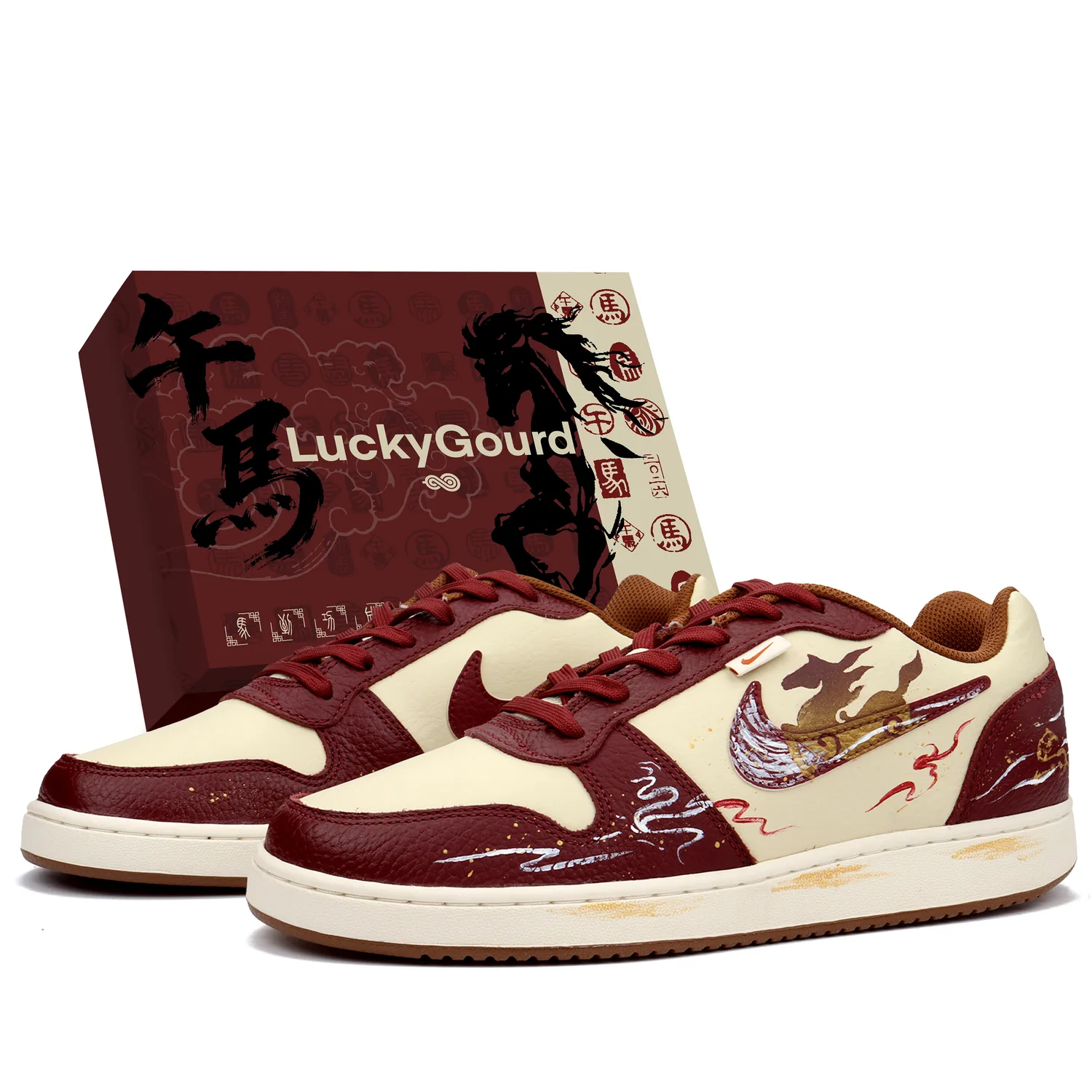Nike Кроссовки EBERNON Golden Horse Brings Fortune низкие мужские бордовые