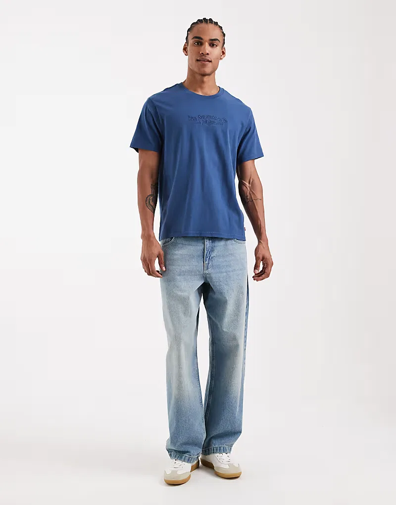 Футболка свободного кроя с логотипом Levis Levi's, темно-синий — фото 2