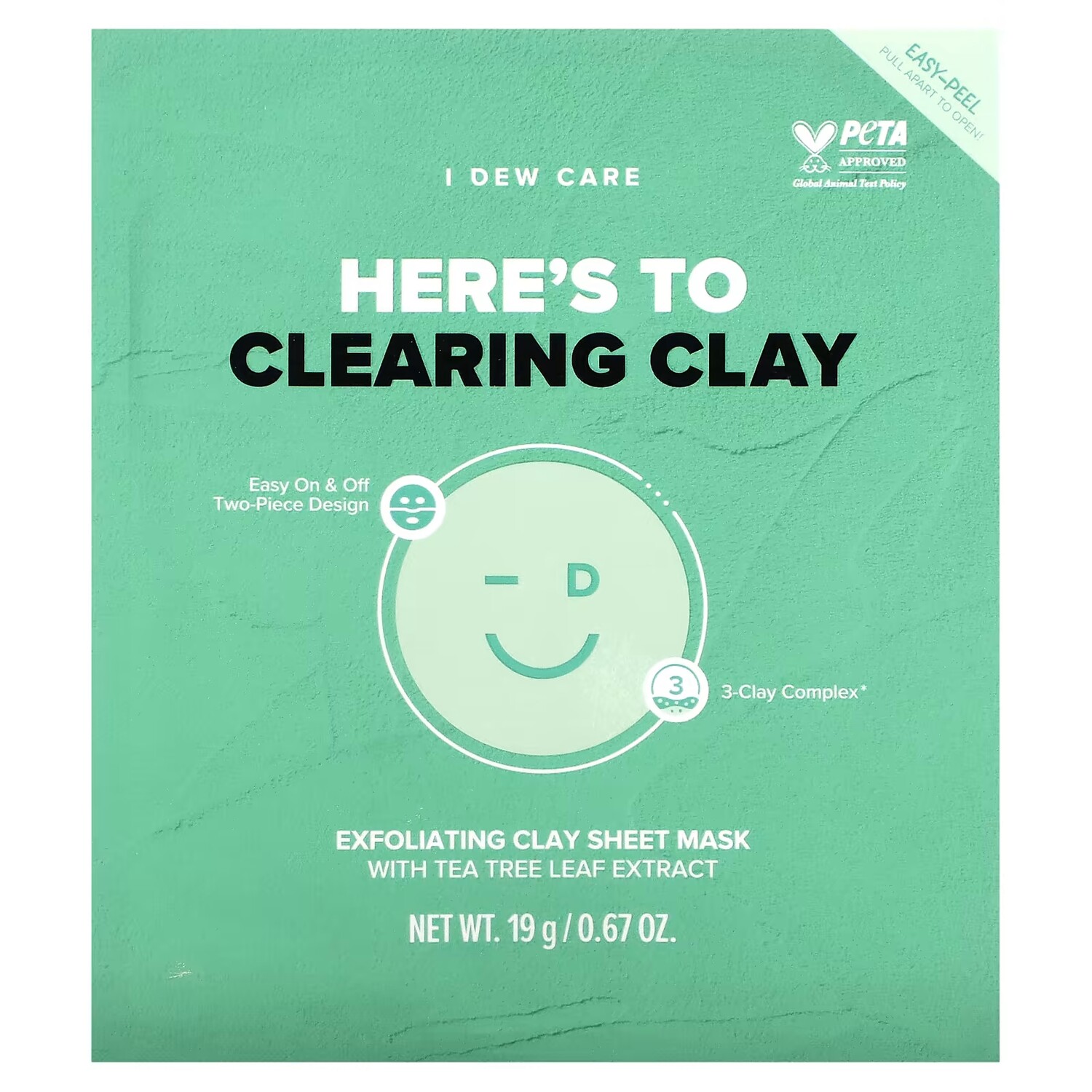 

Отшелушивающая косметическая тканевая маска I Dew Care Here´s To Clearing Clay с глиной, 4 шт., 19 гр.