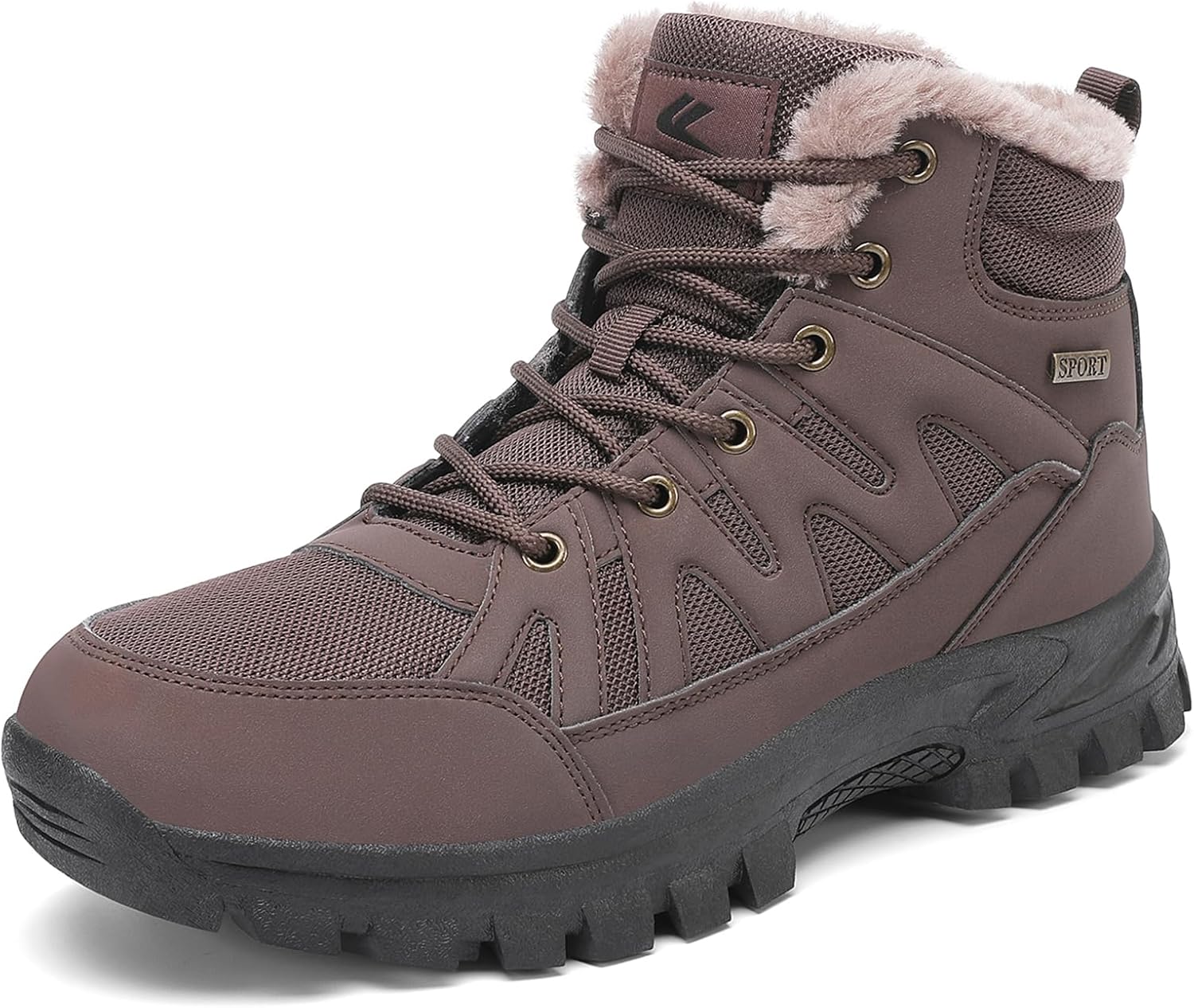 

Мужские зимние ботинки FLARUT с утеплителем и меховой подкладкой, теплые походные и прогулочные кроссовки, темно-коричневый