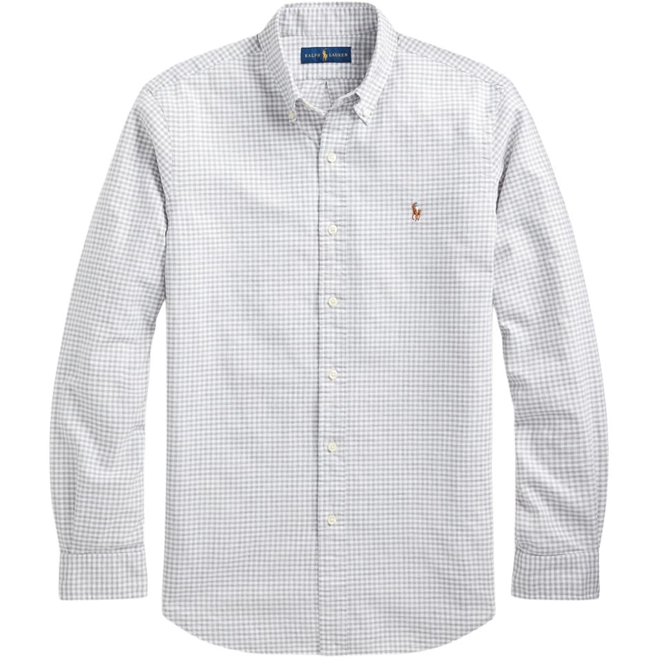 

Polo Ralph Lauren Мужская рубашка светло-серого цвета