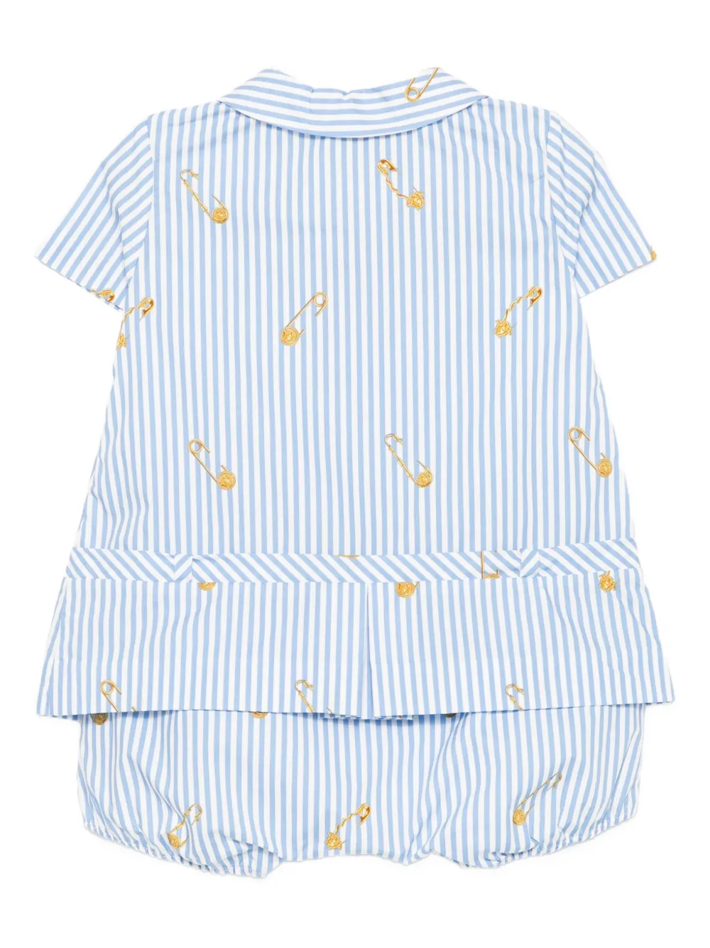 Комплект из топа и шортов в тонкую полоску Versace Kids, белый — фото 2