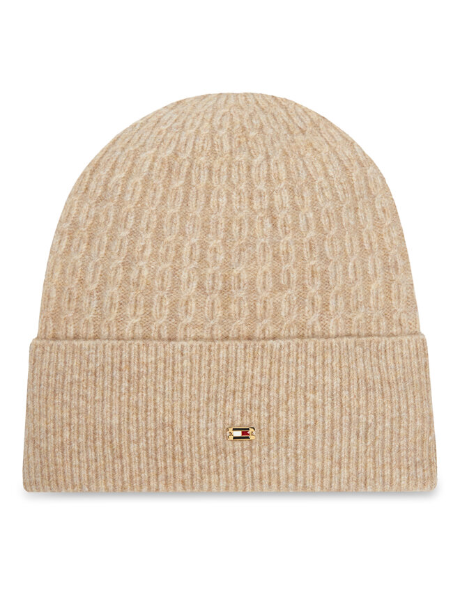 

Шапка Tommy Hilfiger Th Cable Enamel Flag AW0AW17776, коричневый