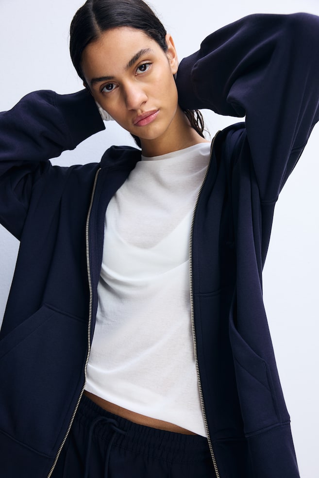 

Куртка с капюшоном большого размера H&M, синий