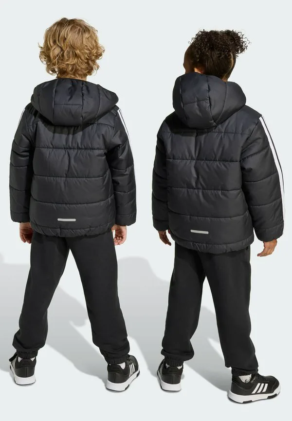 Зимняя куртка essentials в полоску с утеплителем Adidas Performance, Black White — фото 2