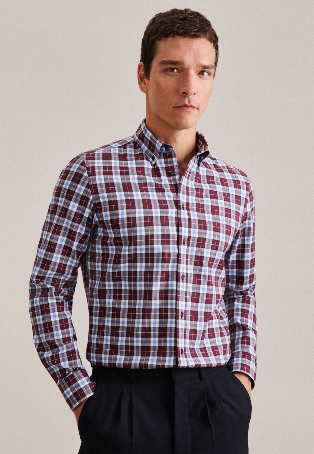 

Рубашка Seidensticker Flanell Slim, красный