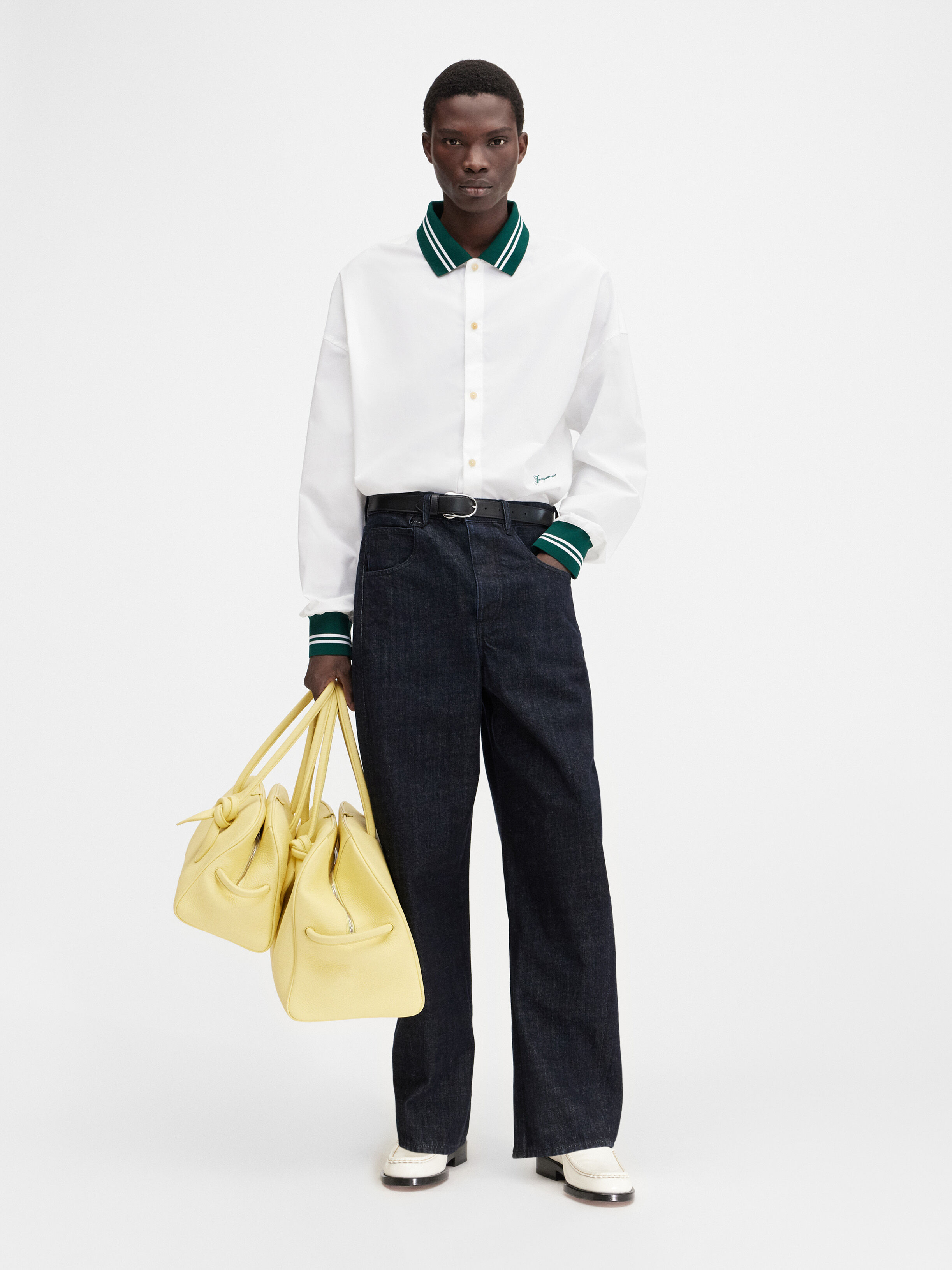 

Бейсбольная рубашка JACQUEMUS The Baseball long-sleeve shirt, белый