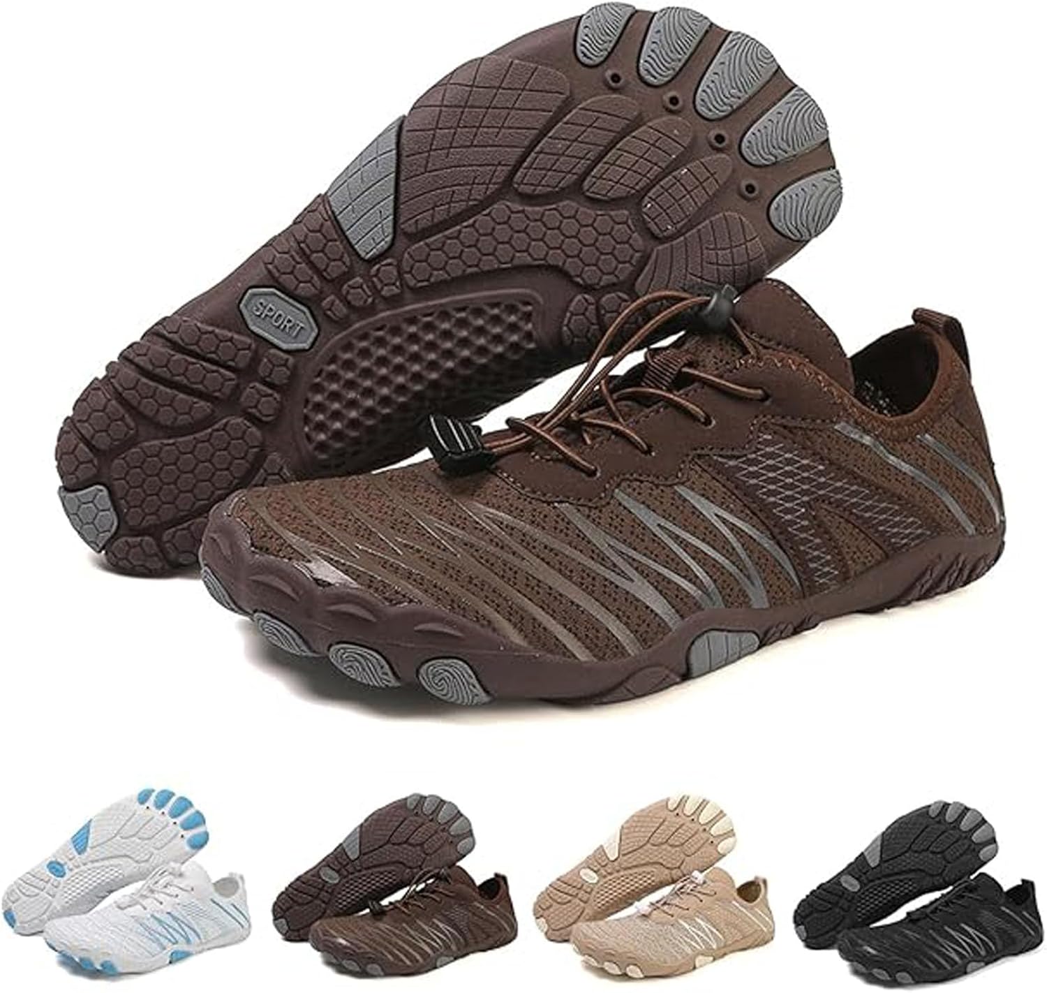 

Кроссовки StoneLiquid Barefoot для женщин и мужчин, с широкой носковой частью, облегченная обувь для походов при невропатии, 709 Brown