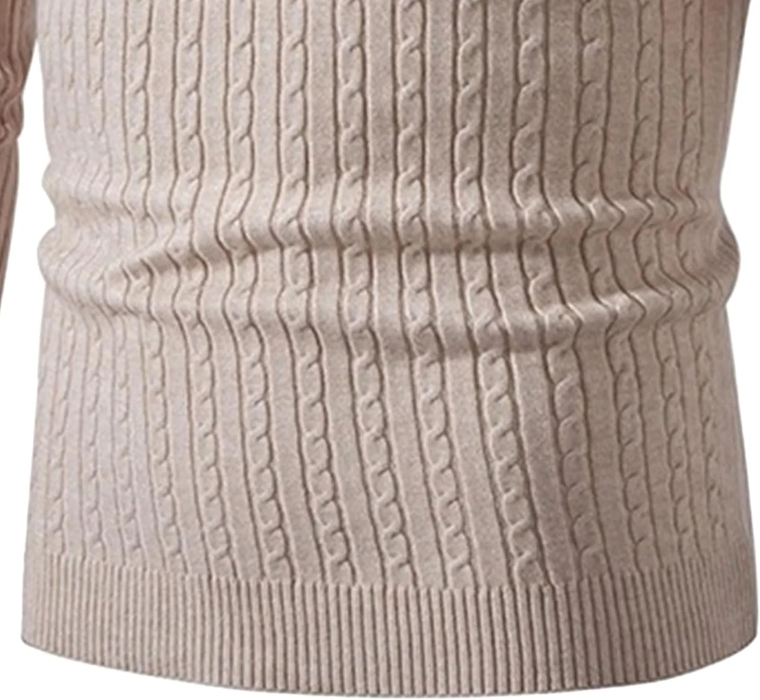 Мужской осенне-зимний тонкий водолазный свитер Casual Cable Knit с длинными рукавами — фото 2