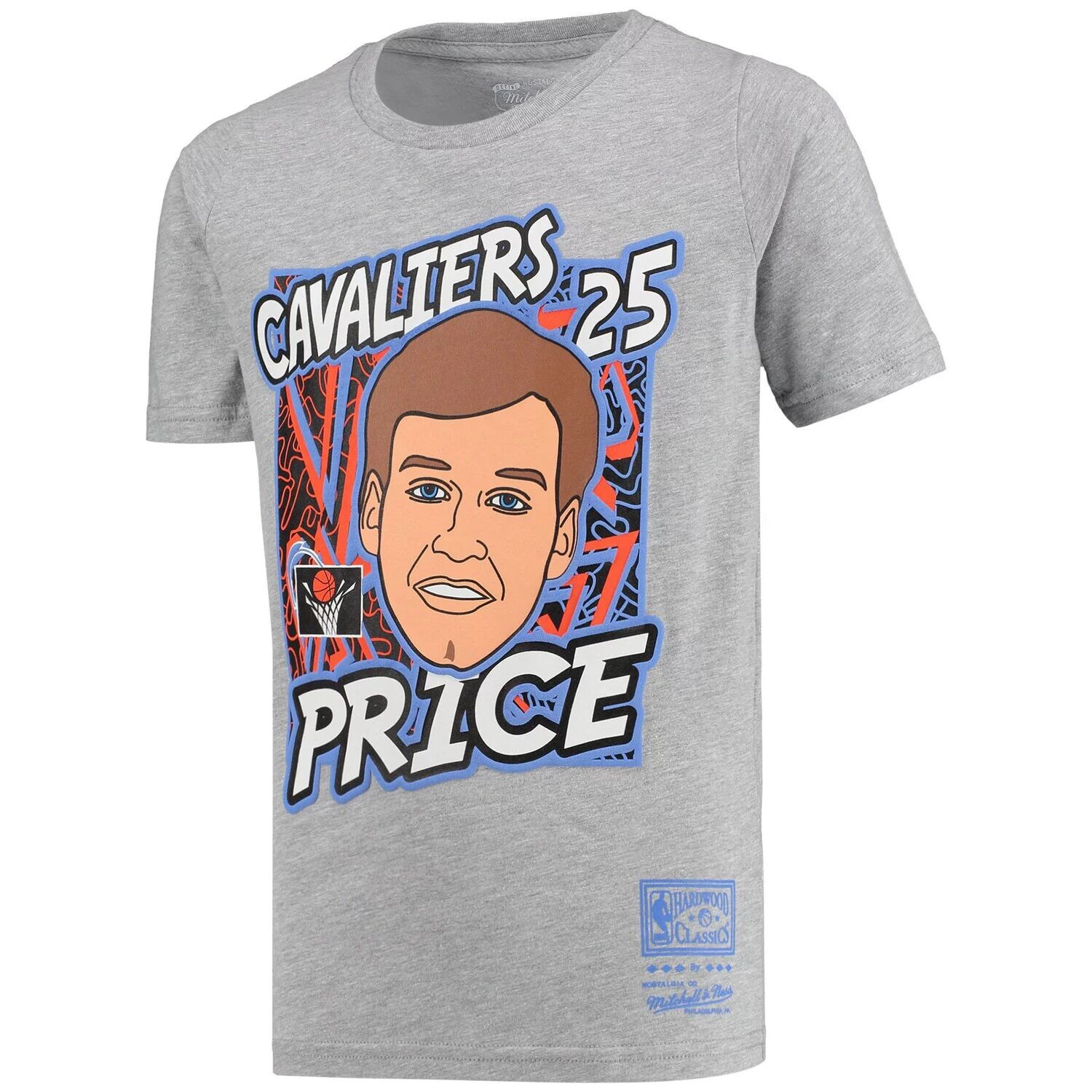 Серая молодежная футболка Mitchell & Ness Mark Price Cleveland Cavaliers Hardwood Classics King of the Court Player Unbranded — фото 2