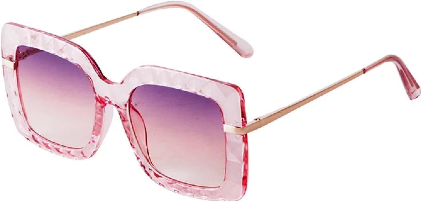 

Ретро-солнцезащитные очки большого размера прямоугольной формы для женщин и мужчин с бриллиантами, в толстой квадратной оправе, модные солнцезащитные очки для женщин WNCKSQ, C2 Purple Pink