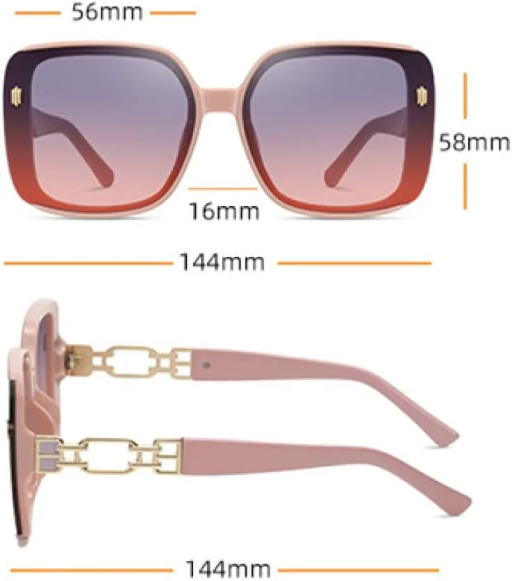 

Роскошные женские солнцезащитные очки в крупной оправе, популярные очки с полыми дужками, градиентный дизайн, защита от УФ-излучения UV400 generic, C5tea