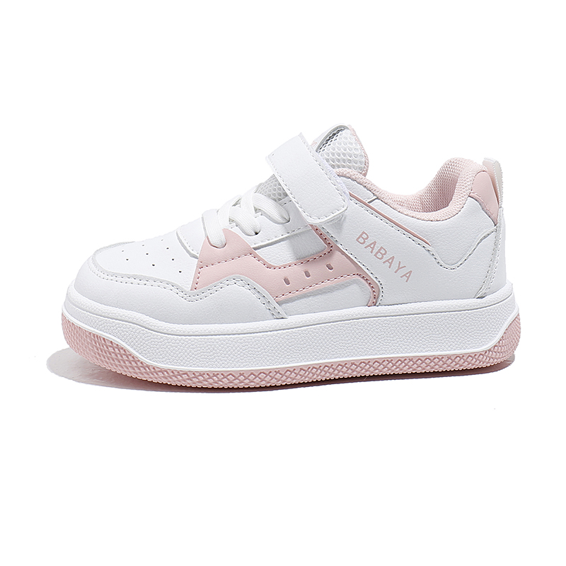 

Нескользящие, легкие, амортизирующие, низкие детские кроссовки для скейтбординга Babaya, белый/розовый