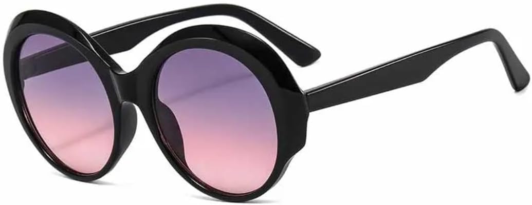 

Винтажные большие круглые солнцезащитные очки в панк-стиле для женщин, роскошные мужские очки для активного отдыха и путешествий, защита от УФ-излучения UV400 TVTBBVV, Black Gray Pink