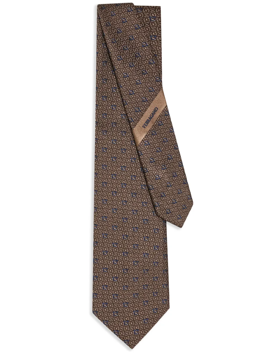 

Жаккардовый галстук с декором Gancini Ferragamo, серый
