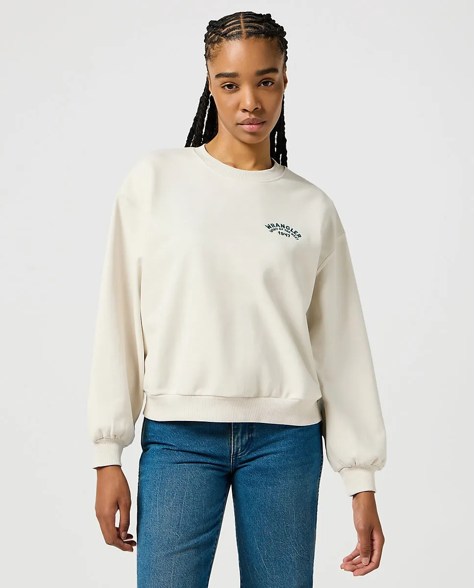 

Однотонная женская толстовка с круглым вырезом Wrangler, белый