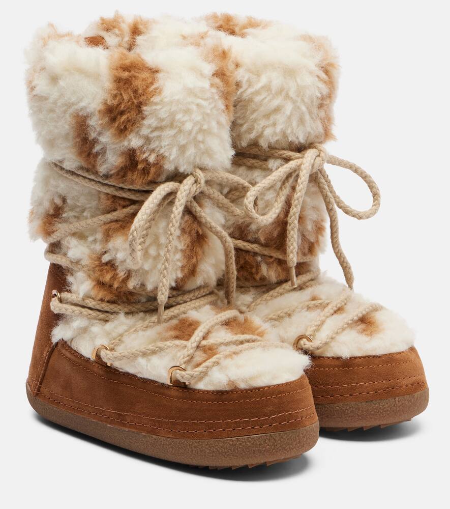 Ботинки Teddy High из замши и плюша Inuikii, Ecru