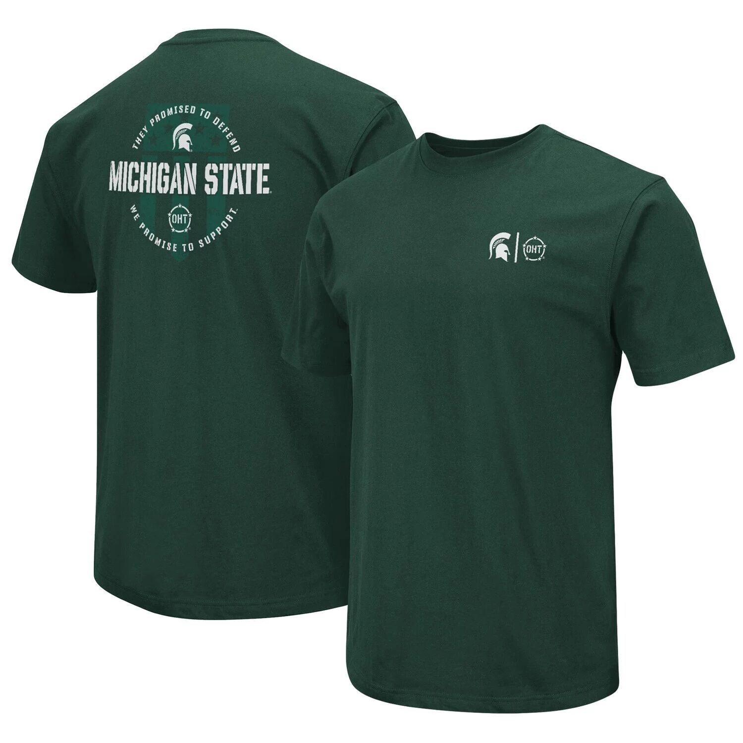 

Мужская зеленая футболка Michigan State Spartans OHT Military Appreciation Colosseum, Зеленый, Мужская зеленая футболка Michigan State Spartans OHT Military Appreciation Colosseum