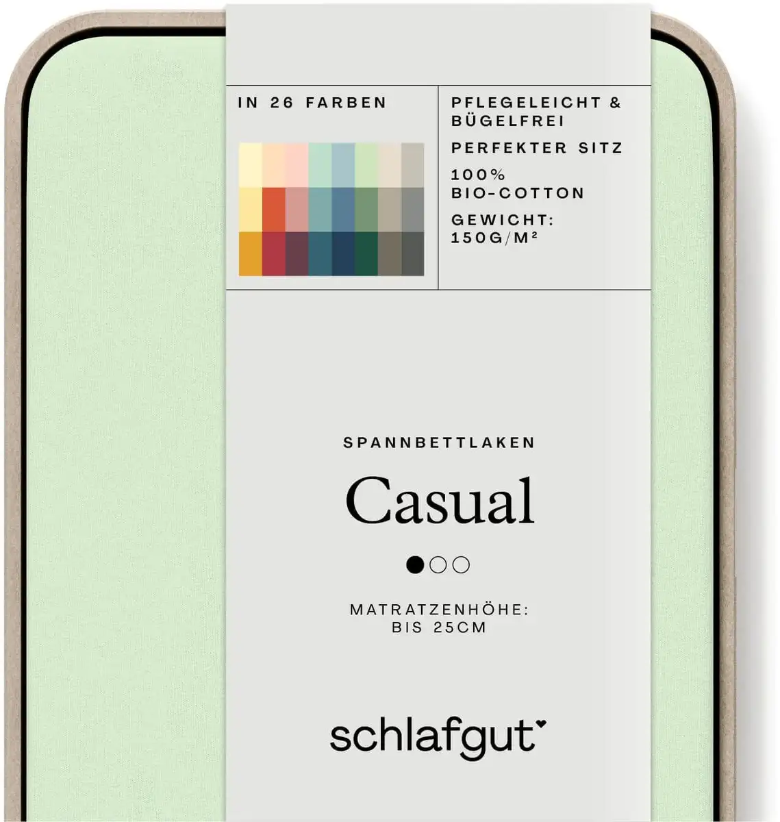 

Простыня Schlafgut Casual 140-160х200 см, светло-зеленый