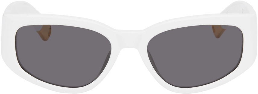 

Белые солнцезащитные очки Les Lunettes Gala Jacquemus, цвет White/Yellow gold/Gray
