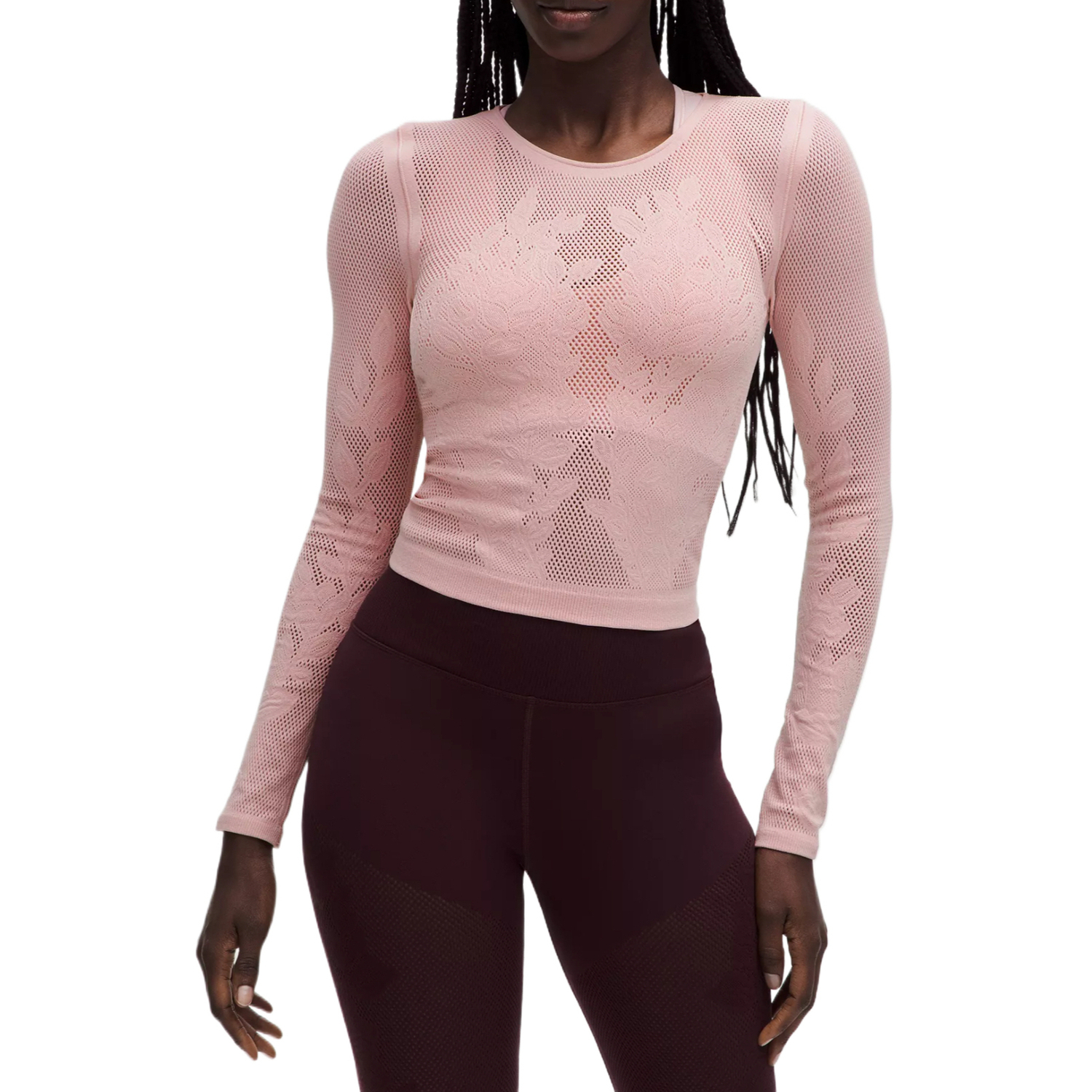 

Женская футболка для йоги с длинными рукавами Lululemon, розовый