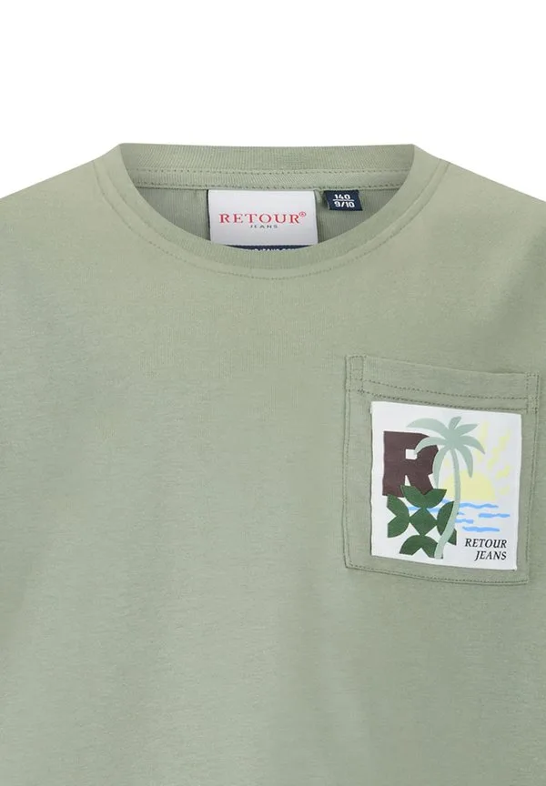 Футболка с принтом "зеб" Retour Jeans, Sage Green — фото 3