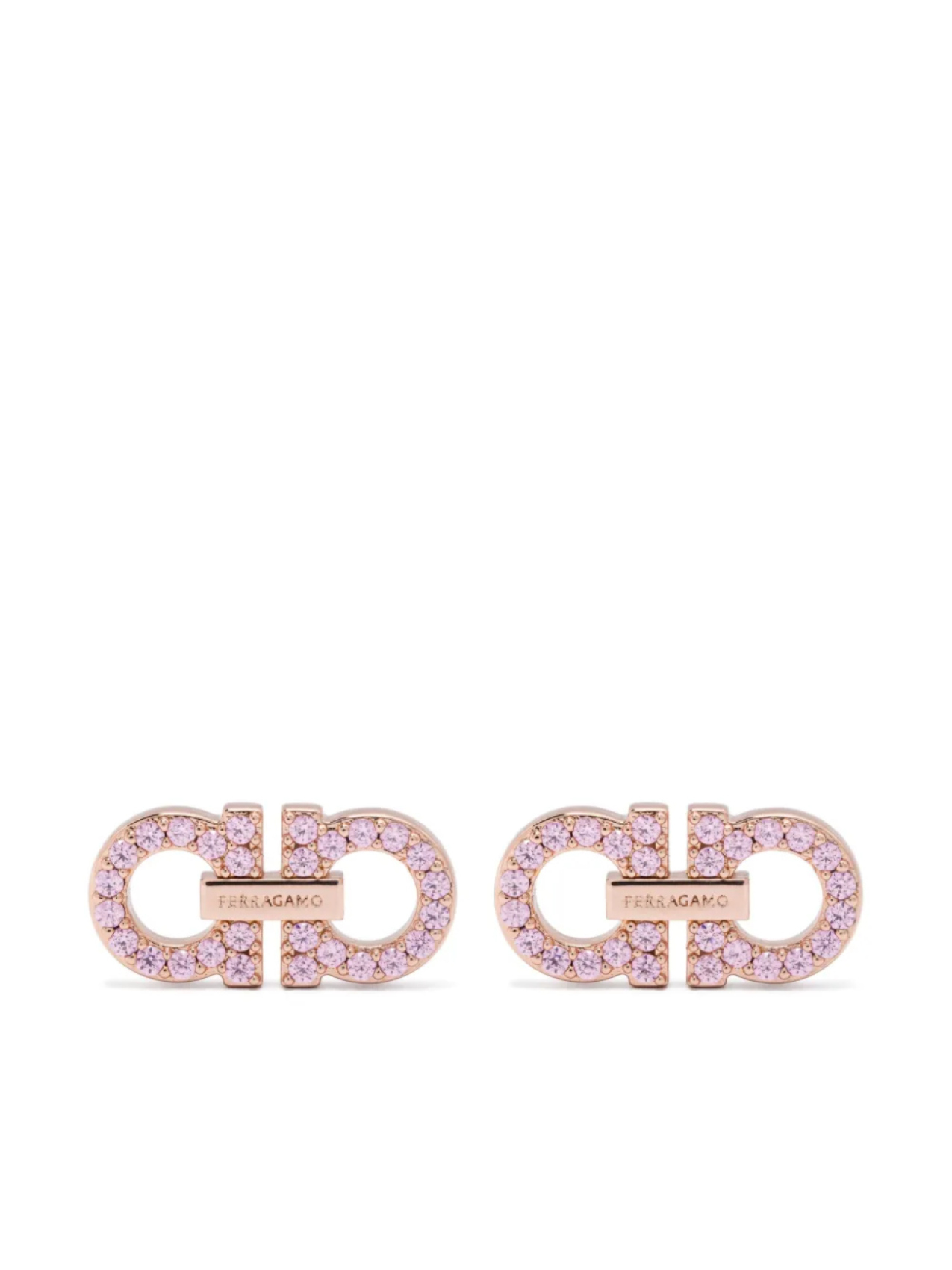 

Серьги с логотипом и кристаллами Ferragamo, золотой