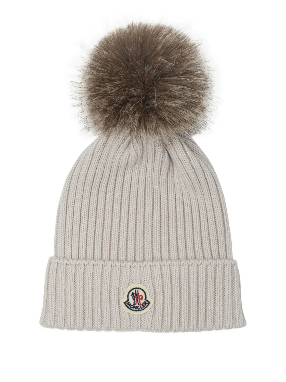 

Шапка в рубчик с помпоном Moncler Enfant, нейтральный