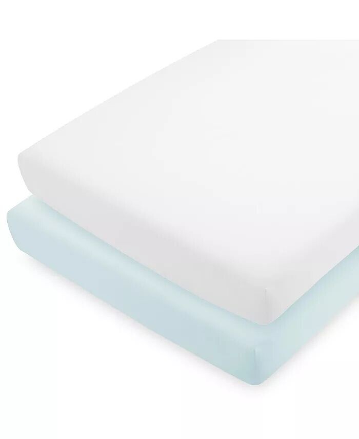 

Простыня для кроватки из микрофибры, упаковка из 2 шт Bare Home, синий