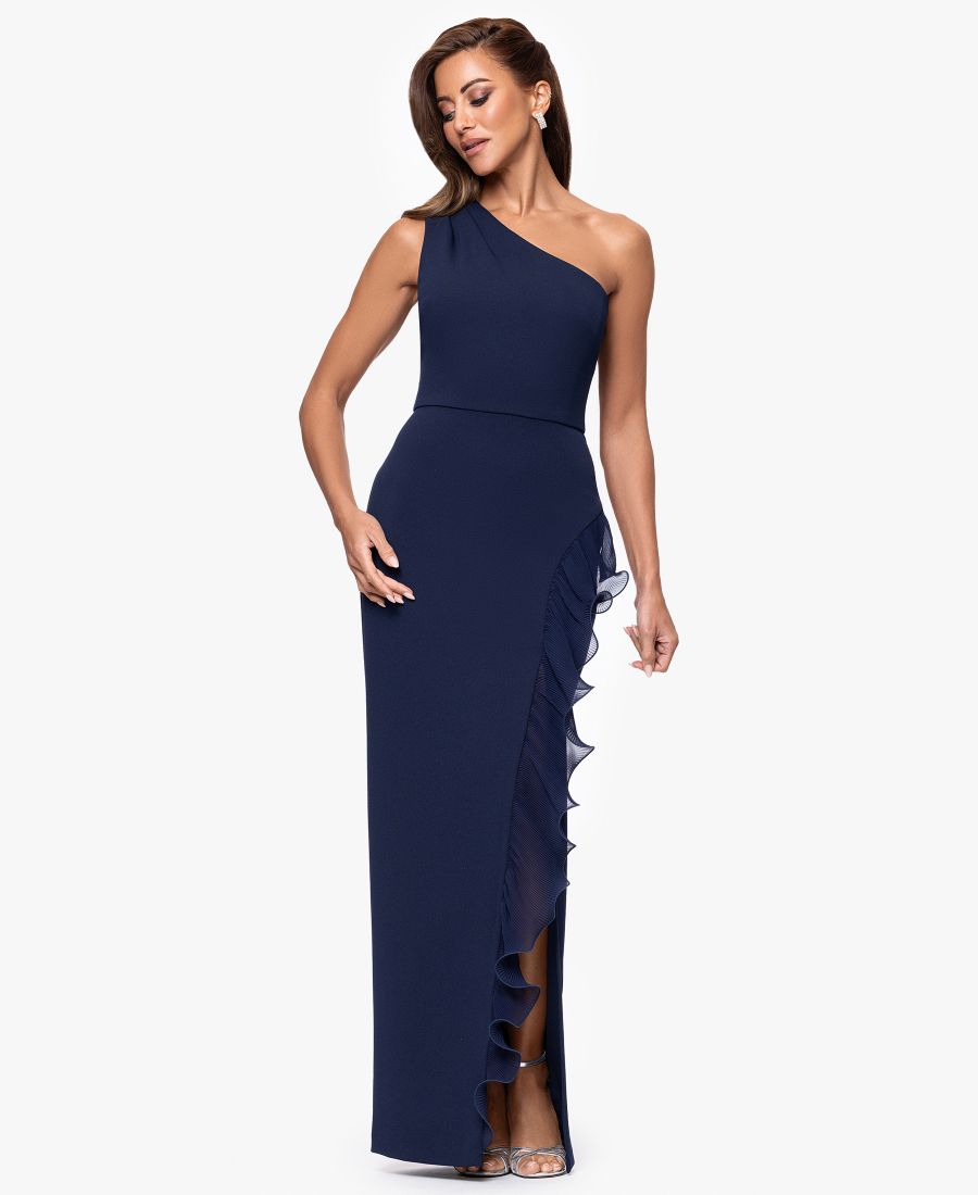 

Платье-футляр без рукавов на одно плечо, укороченное XSCAPE, Navy
