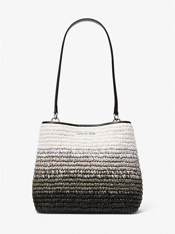 

Сумка Pratt Medium из соломы с эффектом омбре Michael Kors, черный