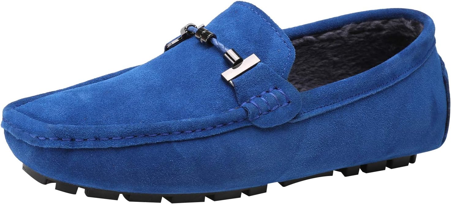 

Мужские элегантные лоферы ANUFER с пряжкой, комфортные замшевые туфли для вождения, стильные мокасины, синий