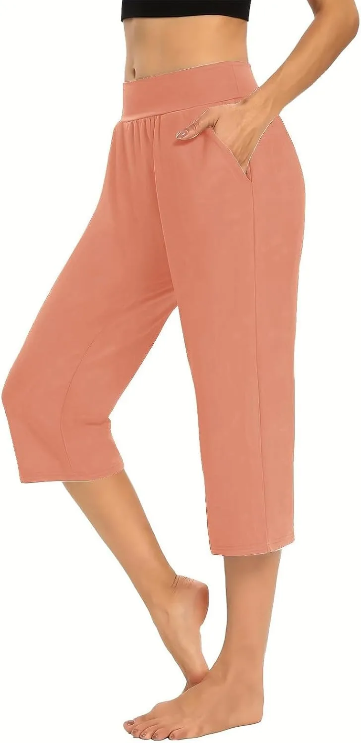 

Женские йога-капри с карманами, летние, высокие tobchonp