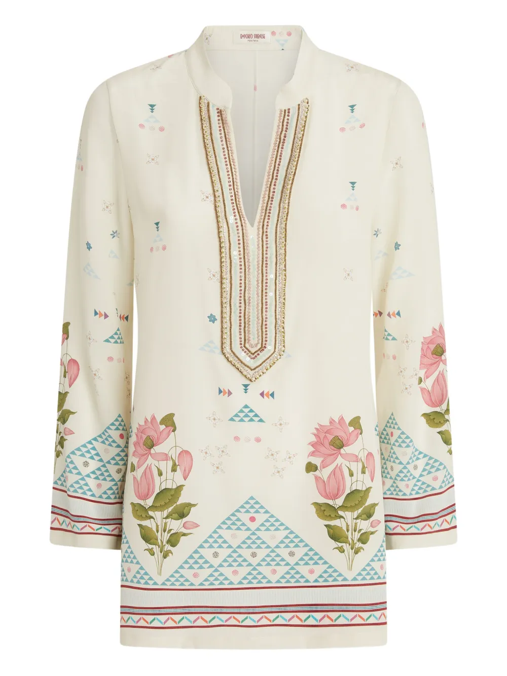 

Туника с вышивкой Emporio Sirenuse, нейтральный