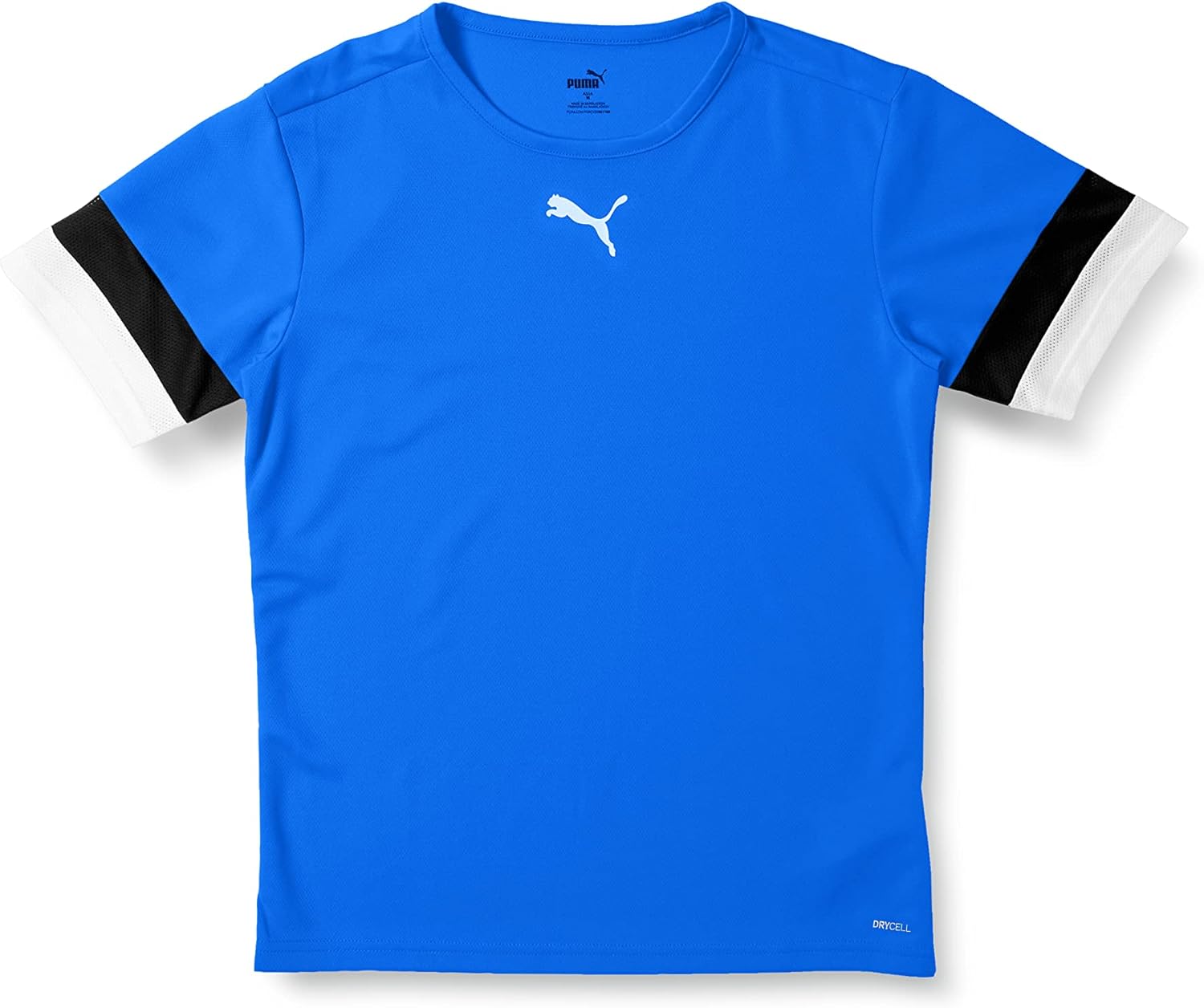 

Футболка мужская PUMA 705141 для футбольных матчей, впитывающая влагу, быстросохнущая, с коротким рукавом, белый/черный/синий