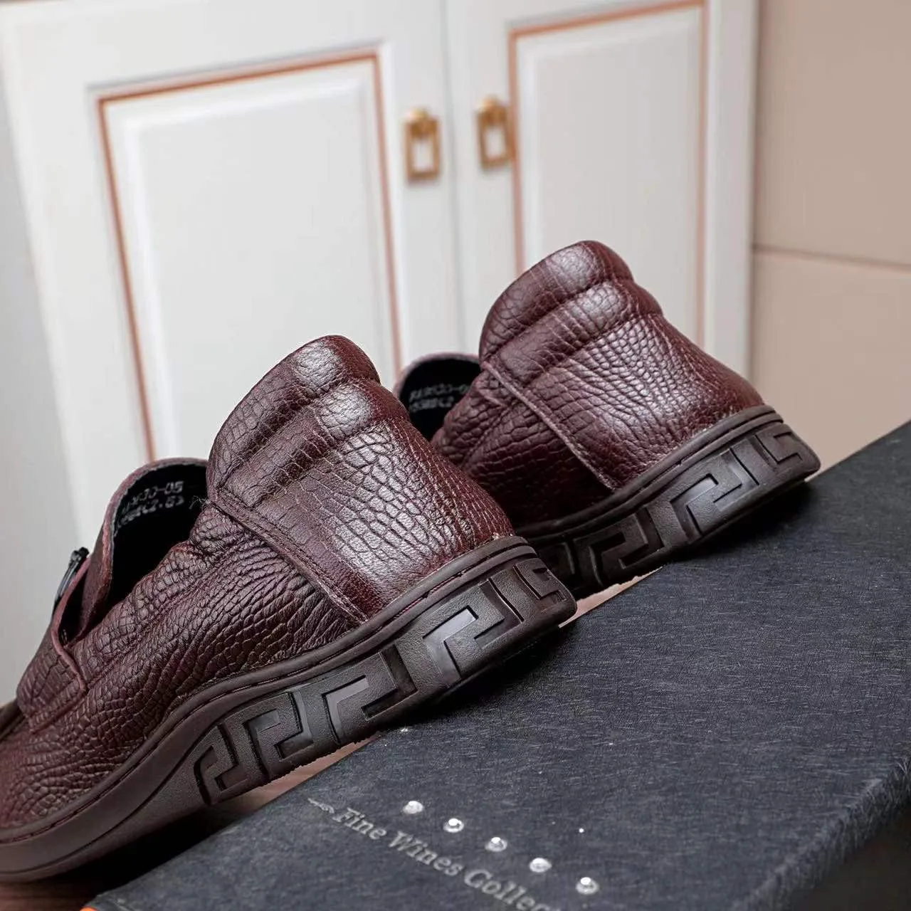 

Мужские слипоны Классические легкие кроссовки из натуральной коровьей кожи Повседневная обувь Mengchengying, черный