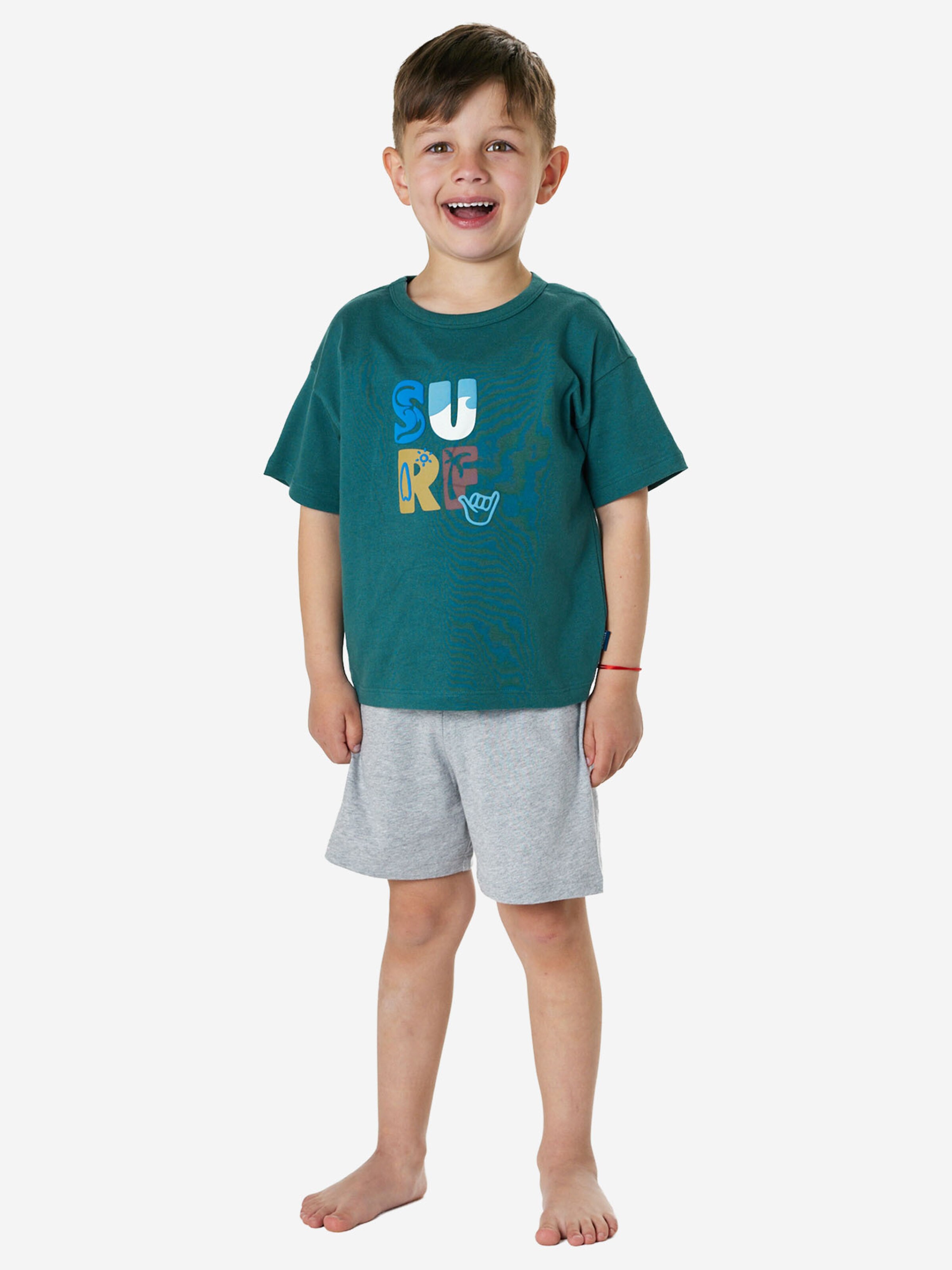 SCHIESSER Пижама 'Kids Nightwear' в крапчатом серо-зеленом цвете — фото 4