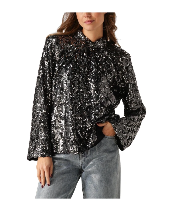 

Черная блузка с пайетками для женщин Gestuz, черный