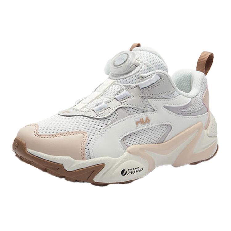

FILA KIDS Кроссовки BOA с противоскользящей подошвой, износостойкие, в стиле ретро, белые, светло-розовые