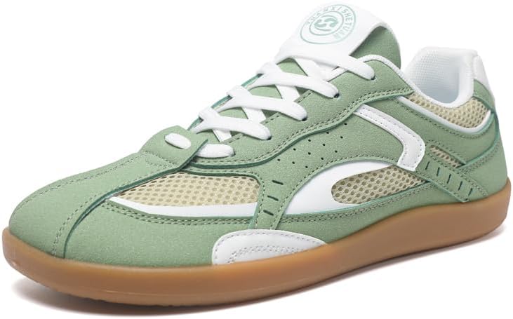 

Беговые кроссовки, ретро спортивные с сетчатым верхом и подошвой из резины, цвета загара и зеленый, дышащий дизайн для тренировок Generic