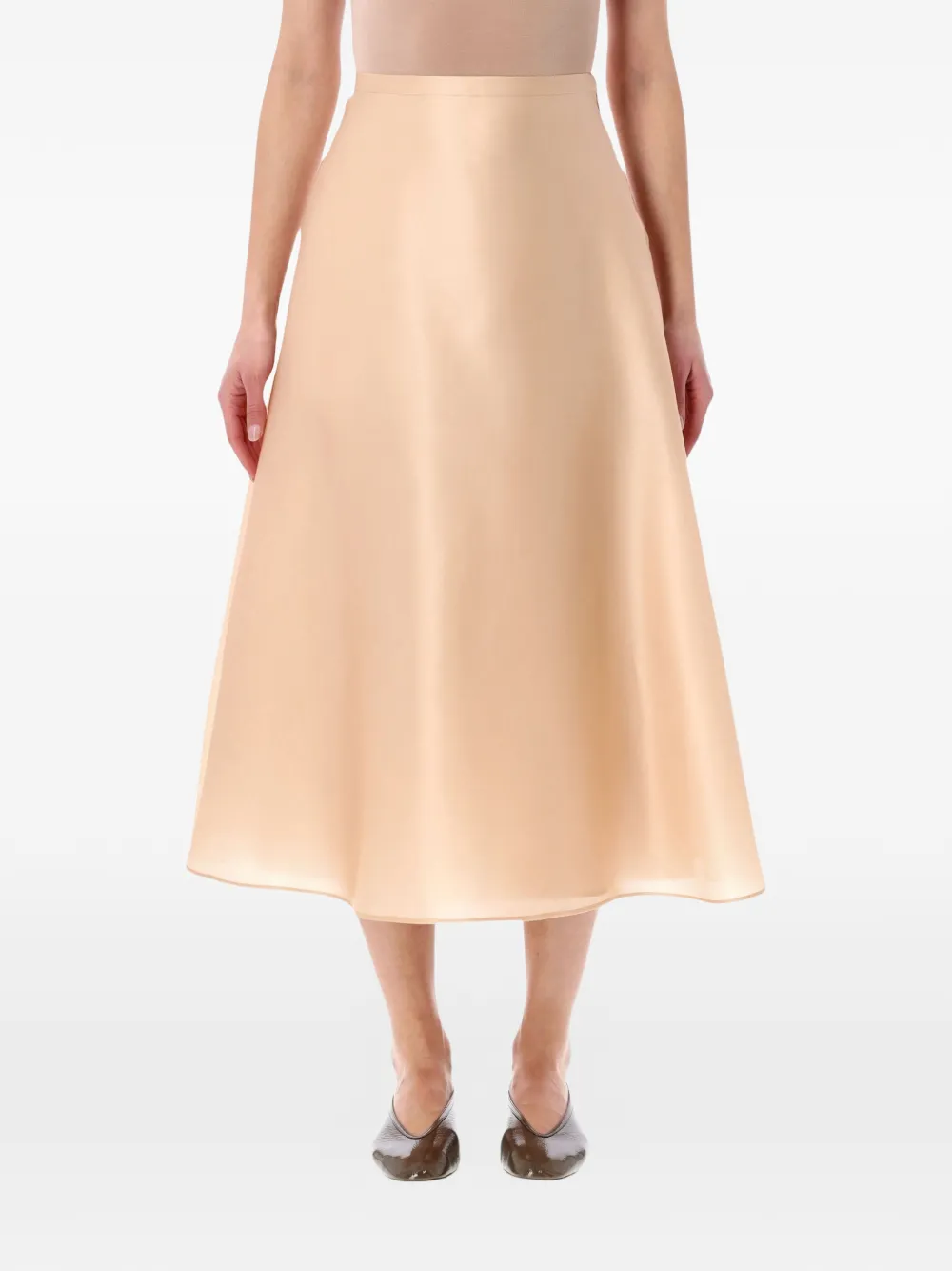 

Миди-юбка А-силуэта из органзы Alberta Ferretti, бежевый