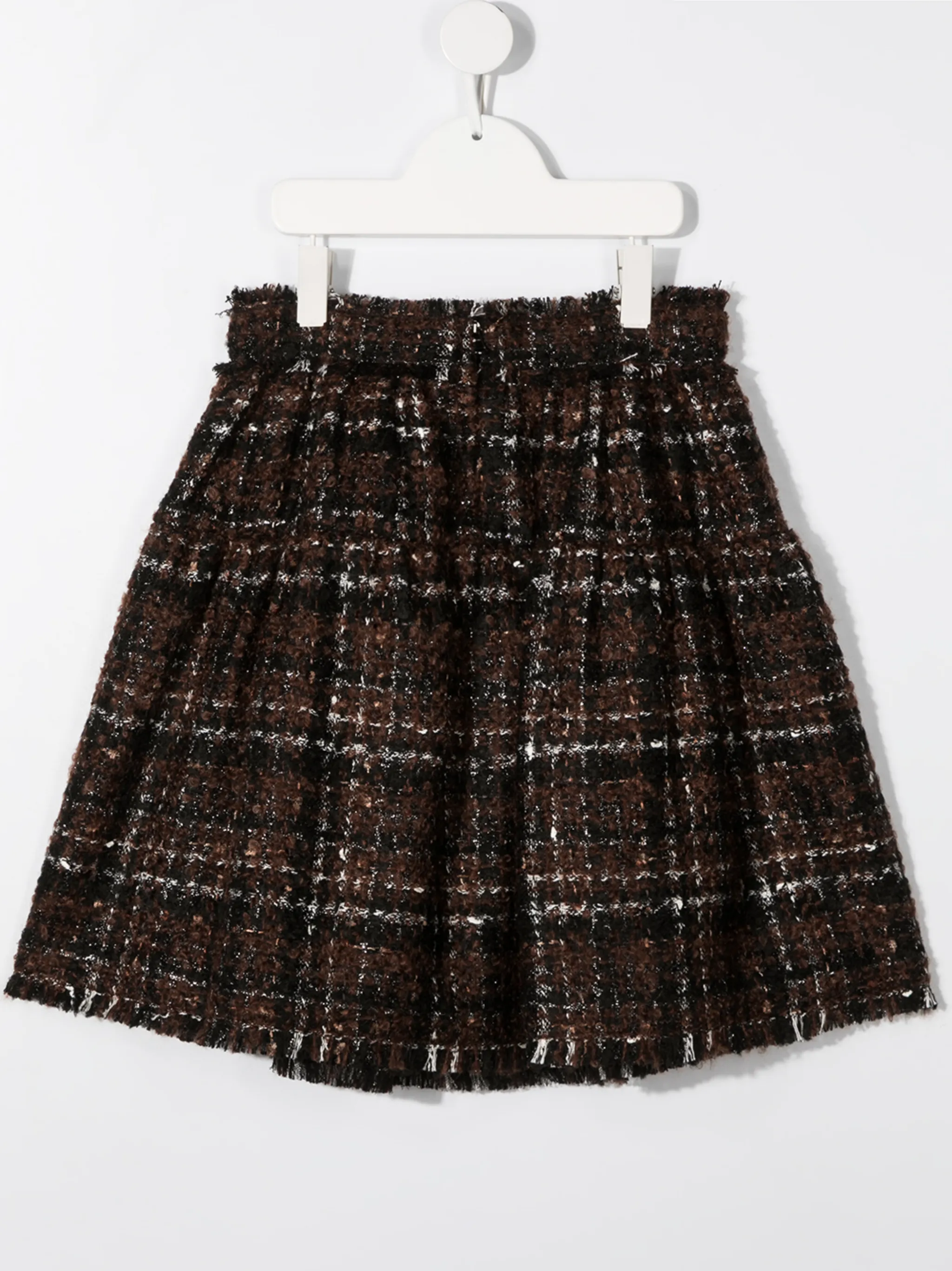 Расклешенная юбка в клетку Dolce & Gabbana Kids, коричневый — фото 2