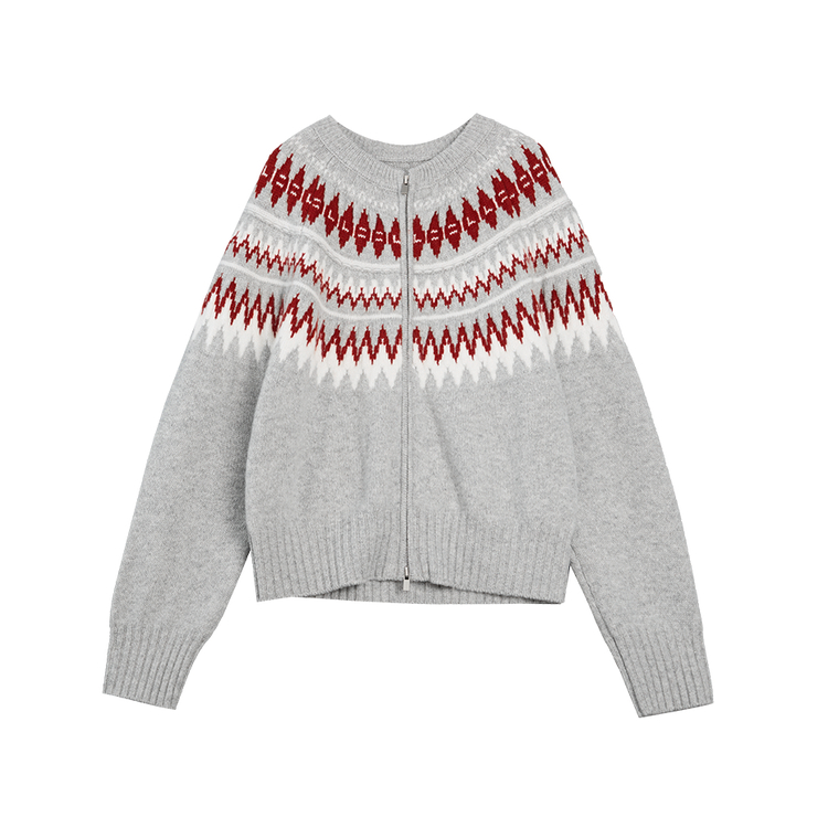 

Свитер женский с круглым вырезом утолщенный кардиган ELLE, medium серый