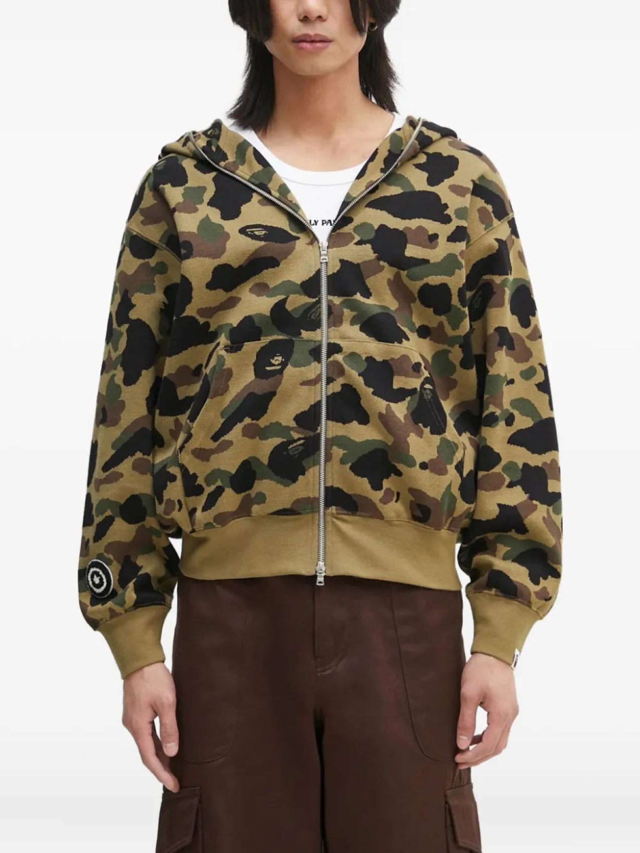 

Толстовка с капюшоном на молнии с камуфляжным принтом «Голова акулы» BATHING APE A Bathing Ape, нейтральный