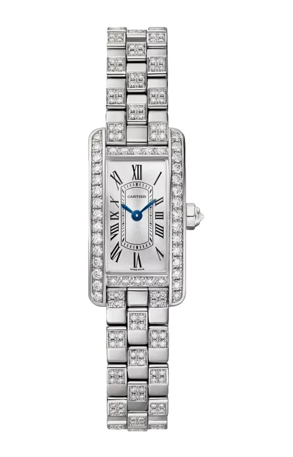 TANK AMÉRICAINE, МОДЕЛЬ МИНИ, БЕЛОЕ ЗОЛОТО, БРИЛЛИАНТЫ, КВАРЦ - WJTA0067 CARTIER, золотой