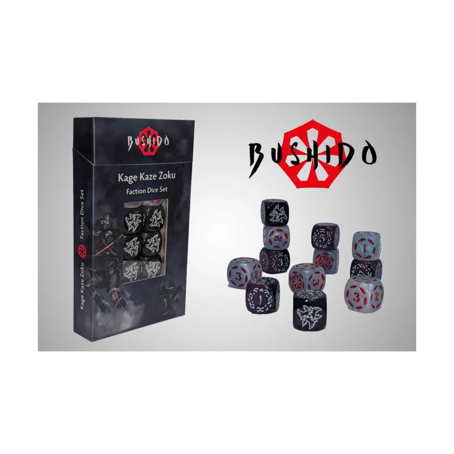 

Клан Теневого Ветра — Набор фракционных кубиков (12), Bushido Risen Sun Faction Dice